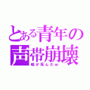 とある青年の声帯崩壊（喉が死んだｗ）