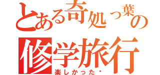 とある奇処っ葉の修学旅行（楽しかった♡）