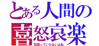 とある人間の喜怒哀楽（怒哀っていらないよね）