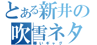 とある新井の吹雪ネタ（寒いギャグ）