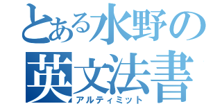 とある水野の英文法書（アルティミット）