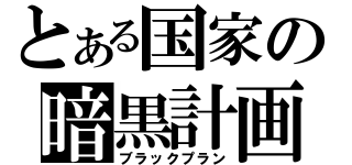 とある国家の暗黒計画（ブラックプラン）