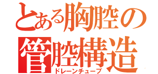 とある胸腔の管腔構造物（ドレーンチューブ）