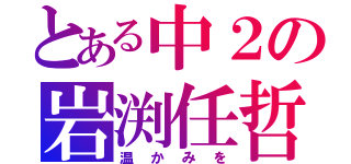 とある中２の岩渕任哲（温かみを）