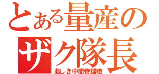 とある量産のザク隊長（悲しき中間管理職）