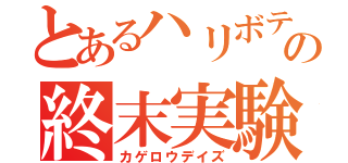 とあるハリボテの街の終末実験（カゲロウデイズ）