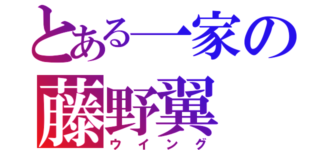 とある一家の藤野翼（ウイング）