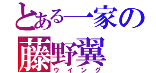 とある一家の藤野翼（ウイング）