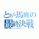 とある馬鹿の最終決戦（てすと？何それおいしいの？）