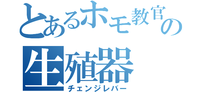 とあるホモ教官の生殖器（チェンジレバー）