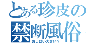 とある珍皮の禁断風俗（おっぱい大きい？）