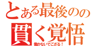 とある最後の侍の貫く覚悟（働かないでござる！）