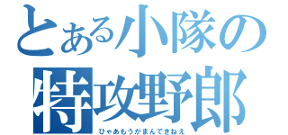 とある小隊の特攻野郎（ひゃあもうがまんできねえ）