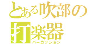 とある吹部の打楽器（パーカッション）