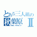 とある三人組の秋葉原Ⅱ（次回は、何が起こる？）