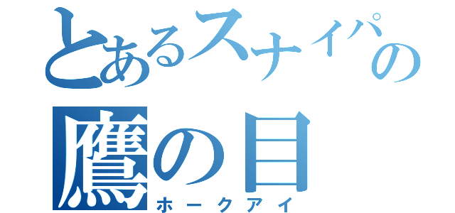 とあるスナイパーの鷹の目（ホークアイ）