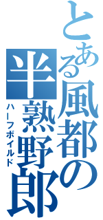 とある風都の半熟野郎（ハーフボイルド）