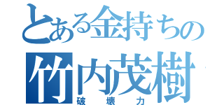 とある金持ちの竹内茂樹（破壊力）