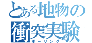 とある地物の衝突実験（ボーリング）