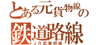 とある元貨物線の鉄道路線（ＪＲ武蔵野線）