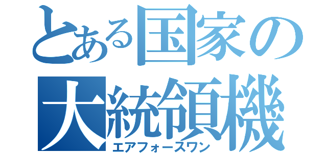 とある国家の大統領機（エアフォースワン）