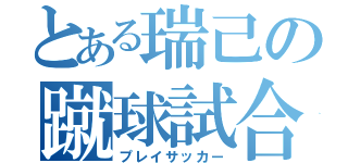 とある瑞己の蹴球試合（プレイサッカー）