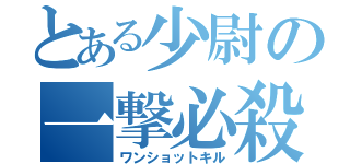 とある少尉の一撃必殺（ワンショットキル）