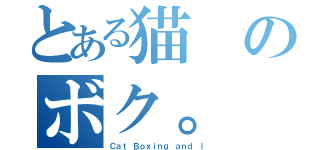 とある猫のボク。（Ｃａｔ Ｂｏｘｉｎｇ ａｎｄ Ｉ）