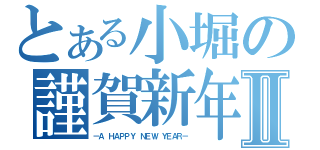 とある小堀の謹賀新年Ⅱ（－Ａ ＨＡＰＰＹ ＮＥＷ ＹＥＡＲ－）