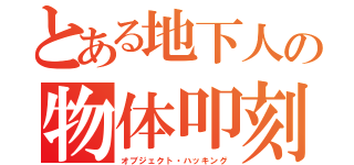 とある地下人の物体叩刻（オブジェクト・ハッキング）