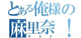 とある俺様の麻里奈！（マリナ）