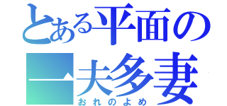 とある平面の一夫多妻（おれのよめ）