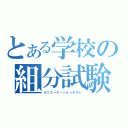 とある学校の組分試験（オリエーテーションテスト）