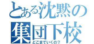 とある沈黙の集団下校（どこまでいくの？）