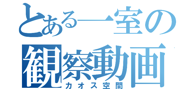 とある一室の観察動画（カオス空間）