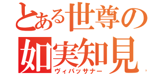 とある世尊の如実知見（ヴィパッサナー）