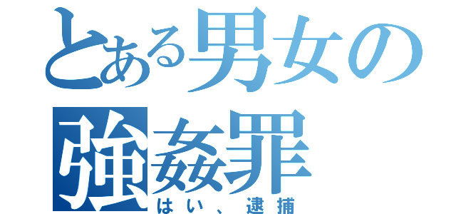 とある男女の強姦罪（はい、逮捕）