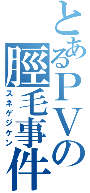 とあるＰＶの脛毛事件Ⅱ（スネゲジケン）