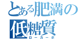 とある肥満の低糖質（ローカーボ）