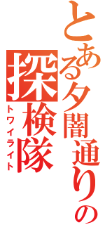 とある夕闇通りの探検隊（トワイライト）