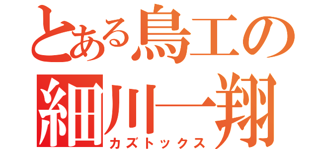 とある鳥工の細川一翔（カズトックス）