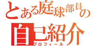 とある庭球部員の自己紹介（プロフィール）