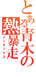 とある青木の熱暴走（インデックス）