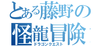 とある藤野の怪龍冒険（ドラゴンクエスト）