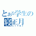 とある学生の寝正月（もう午後か）