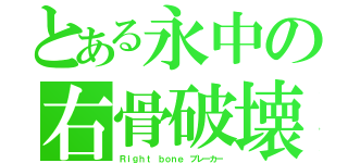 とある永中の右骨破壊（Ｒｉｇｈｔ ｂｏｎｅ ブレーカー）