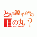 とある源平合戦の日の丸？（当時は無かった。民間貿易船の旗で）