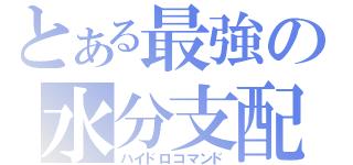 とある最強の水分支配（ハイドロコマンド）