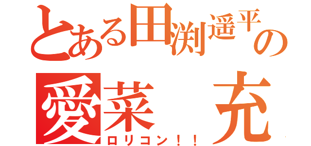 とある田渕遥平の愛菜 充！（ロリコン！！）