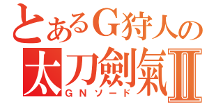 とあるＧ狩人の太刀劍氣Ⅱ（ＧＮソード）